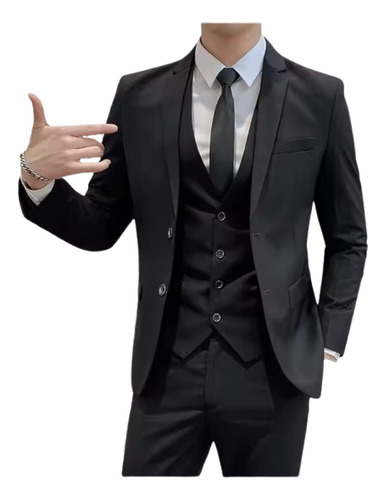 Terno Slim Masculino Completo Com Colete - Envio Expresso