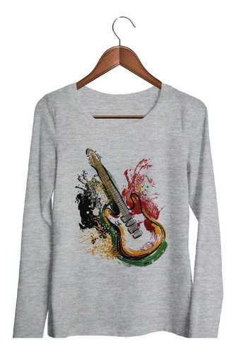 Remera De Mujer Guitarra Colores Reggae Rock Musica Ml