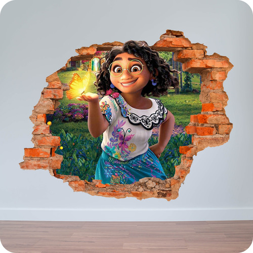 Vinilos Pared Rota 3d Mirabel Madrigal Encanto 100x100