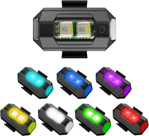 Luz Trasera Intermitente Moto 7 Colores 3 Intensidades X2pcs