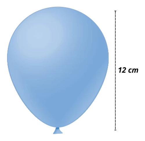 Balão Bexiga Liso 5 Polegadas Redondo 50 Unidades Festball Cor Liso Azul Claro
