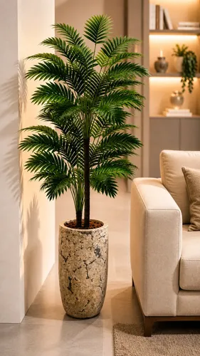 Coqueiro 170 Cm 2 Planta Artificial Decoração ​Sala Moderna Verde-escuro