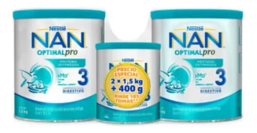 Fórmula Infantil NAN con 2 Latas de 1.2 kg c/u | Sam's Club