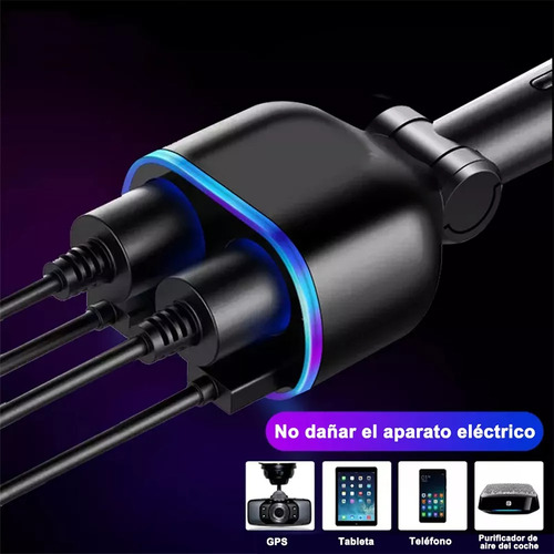Cargador Doble Usb De 2 Vías Para Encendedor De Coche Negro
