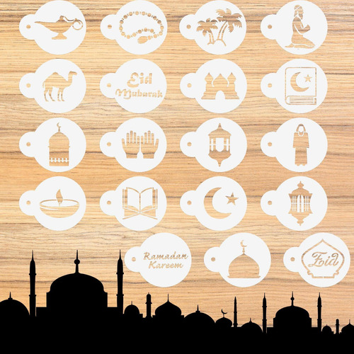 20 Plantilla Galleta Eid Mubarak Ramadan Reutilizable