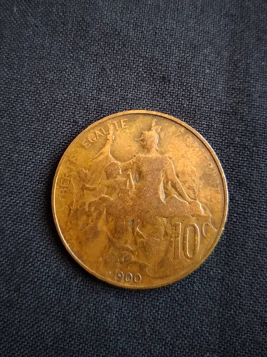 Moneda Francia 10 Centimos 1900 Cobre. J 