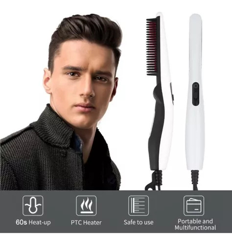 Peineta Eléctrica Para Cabello Liso Y Barba Para Hombre