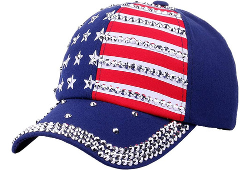  Boné De Beisebol Cruoxibb Usa Bling Com Bandeira Americana 