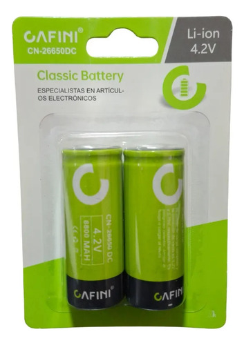 02 Batería 26650 Litio Recargable 3.7v 4.2v 2000 Mah