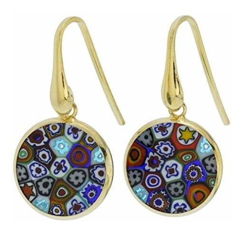 Aros Murano Millefiori Vidrio De Venecia - Oro