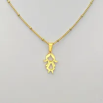 Comprar Conjunto Cadena Y Dije Mamá Niña Niño Acero Quirúrgico Joyas Dorado Niño