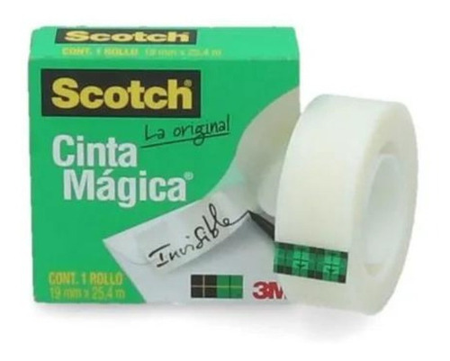 Cinta Mágica Scotch 19x25 Invisible 3m Todo Chile Color Blanco Lisa