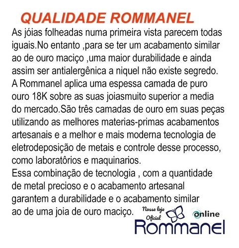 Imagem 7 de 10 de Conj. Cordão + Pulseira Rommanel 3x1 Folh. Ler Descrição