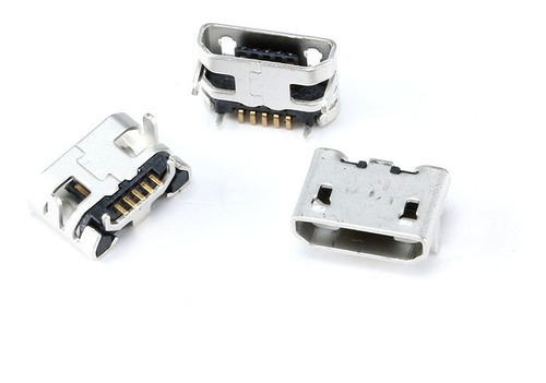 Paq. 3 Piezas Centro De Carga Micro Usb Jack Hembra 5 Pines