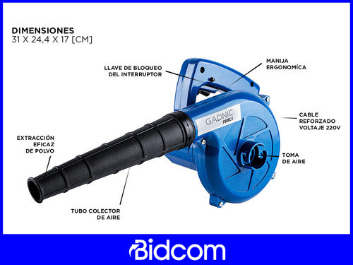 Sopladora Electrica Portátil Gadnic 720w Profesional Color Azul