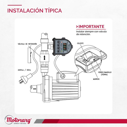 Imagen 3 de 7 de Presostato Digital Prelex Motorarg Para Bomba Presurizadora