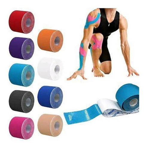 Pack 6 Tape Cinta Kinesiológica Apoyo Muscular Deportes