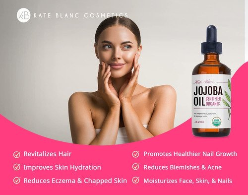 Aceite De Jojoba, Certificado Orgnico Usda, 100% Puro, Prens