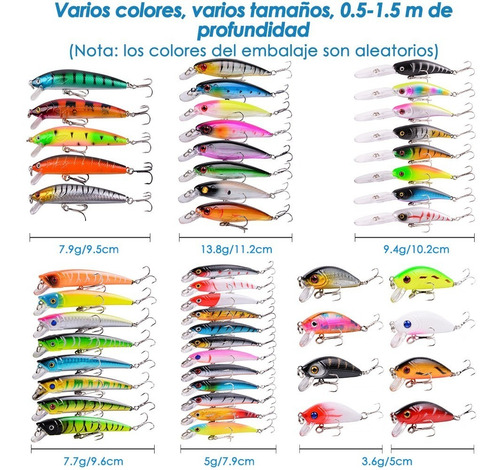 Imagen 7 de 8 de Señuelos De Pesca Pack De 40 Piezas 5-11 Cm Armería Virtual