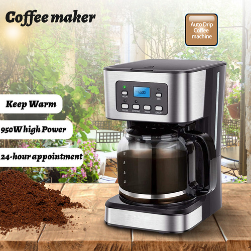Cafetera Genérica Automática Negra 1.893l Con Timer