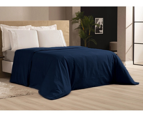 Capa De Edredom Solteiro Duvet 400 Fios 100% Algodão Egípcio Cor Azul-petróleo