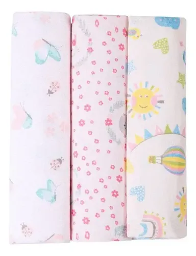 Kit Cueiro Flanelado 80cm X 50cm Karinho Rosa Papi