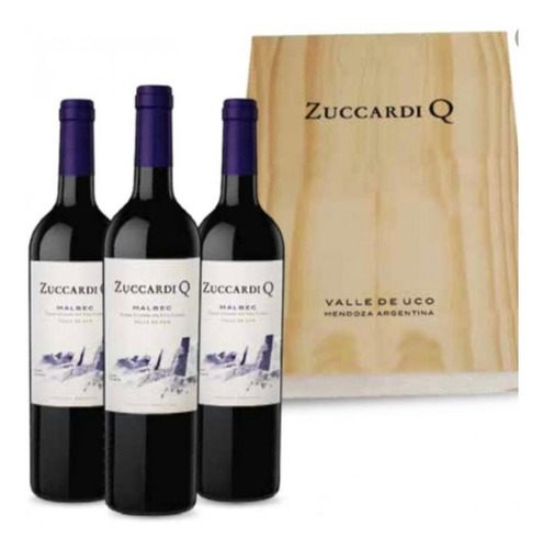 Vino Familia Zuccardi Q Mix 4botellas 20años Estuche Madera 