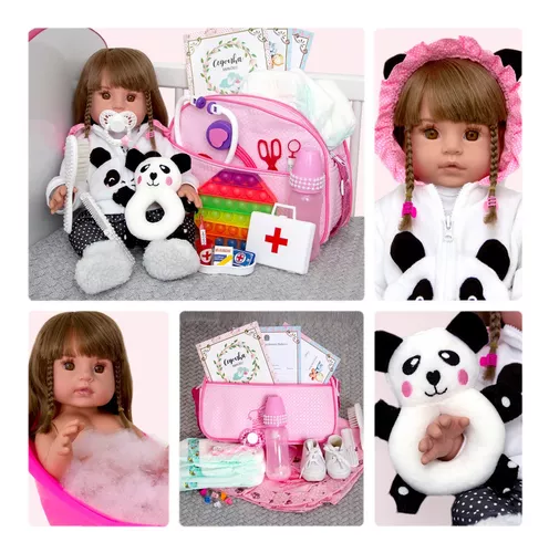 Boneca Reborn Panda Corpo De Silicone - Reborn Bebe