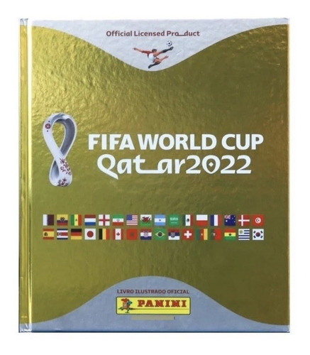 Álbum Copa Do Mundo Capa Dura Dourada Qatar 2022 Panini