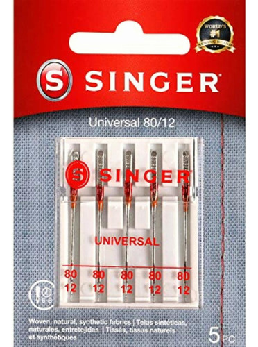 Singer 04735 Sewing Machine Needles, 5-pack, 80/12-5 5 Count