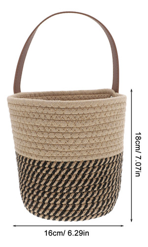 Cesta Colgante De Pared Tejida Con Cuerda De Algodón, Con He
