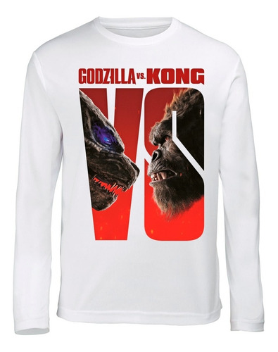 Remera Kong Vs Godzilla Sublimada Mangas Larga