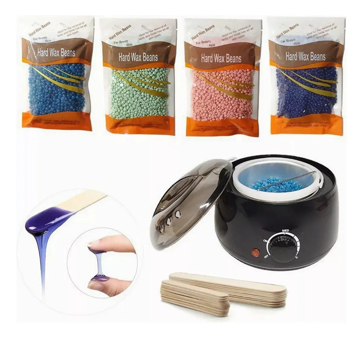 Kit Calentador De Cera Depilación Fundidor Cera Profesional
