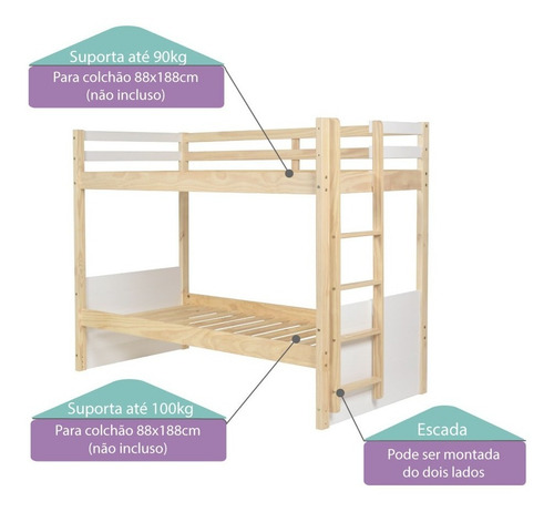 Treliche Infantil Garden Com Janelinhas E Grade - Natural/br Cor Branco