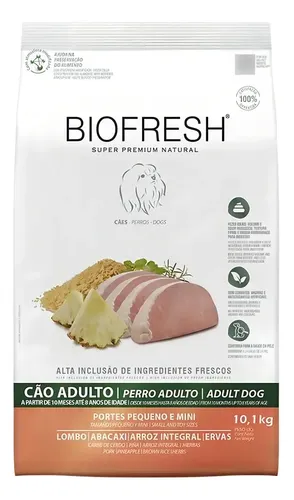 Ração Seca Cães Mini/Pequena Lombo e Abacaxi 10kg Biofresh