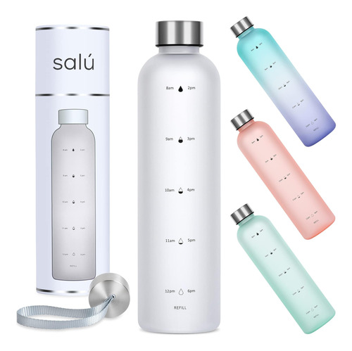 Salú Marcador Para Botella De Agua De 32 Oz, Blanco, Medidas