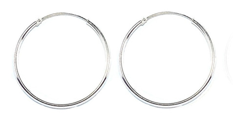 Aros Argolla 25mm Plata Fina 925