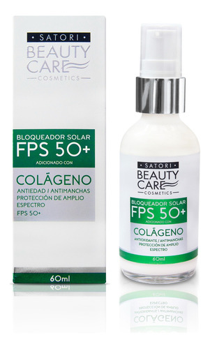 Bloqueador solar facial FPS 50+ colágeno antiedad hidratante 60ml Satori Beauty Care Cosmetics	
