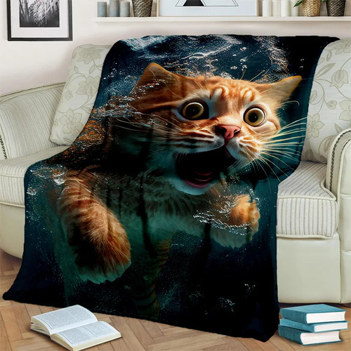 Cobertor 150x200cm Cute Calico Cat Garfield Cat Persian Cat