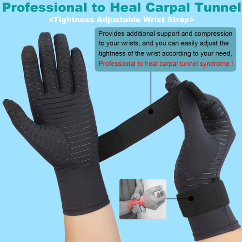 Semikk 2 Pares De Guantes De Artritis De Dedo Completo Para