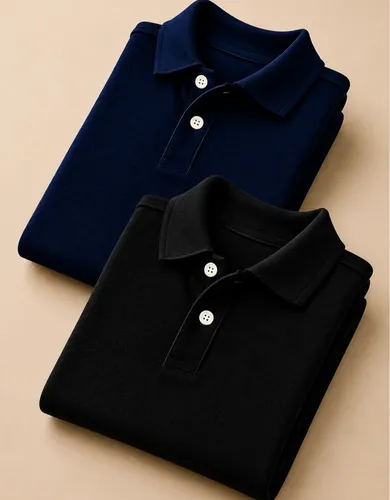 Kit 2 Camisas Polo Masculina Piquet Premium Lisa Social P Gg