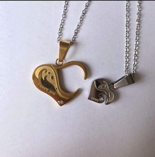 Collares Para Parejas Novios En Acero Inoxidable 316l