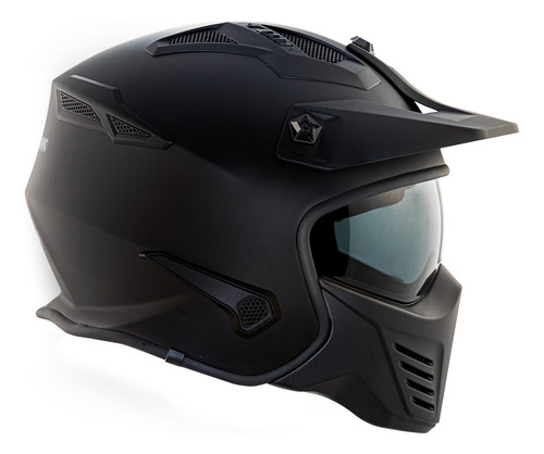 Capacete Norisk Darth Dark Darf Articulado Aberto Fechado *
