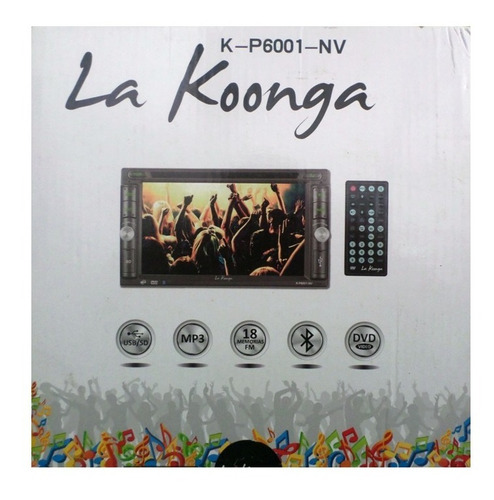 K-p6001-nv Rep. Mp3 Cd/dvd Bt 2 Din La Koonga Touch Screen