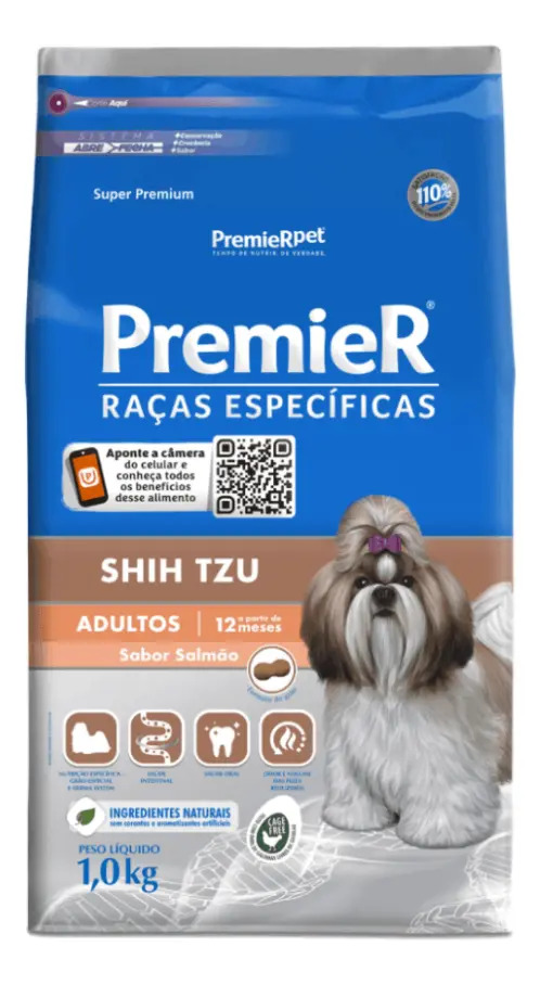 Ração Premier Shih Tzu Adulto Salmão 1kg Nutrição Específica