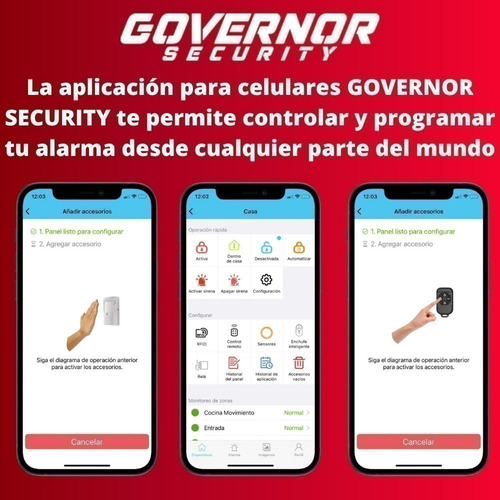 Panel De Alarma Gv-safe300 Kit-15 Blanco Con Sensor De Humo