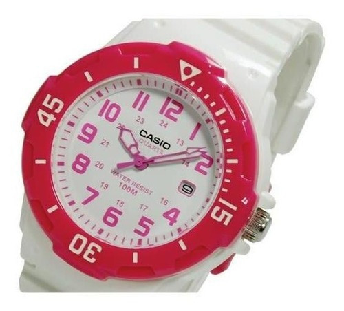 Reloj Casio Quartz Lrw200 Niña Rosa *watchsalas* Full Color de la correa Blanco Color del fondo Blanco lrw-200h-4b