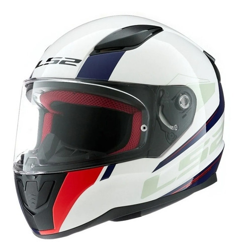 Casco Integral Ls2 353 Rapid Driveway White Blue Zeta Motos Color Blanco - Azul - Rojo Tamaño del casco L (59-60 cm)