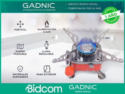 Anafe A Gas De Cocina Portátil Gadnic Cpan21 Camping Pesca