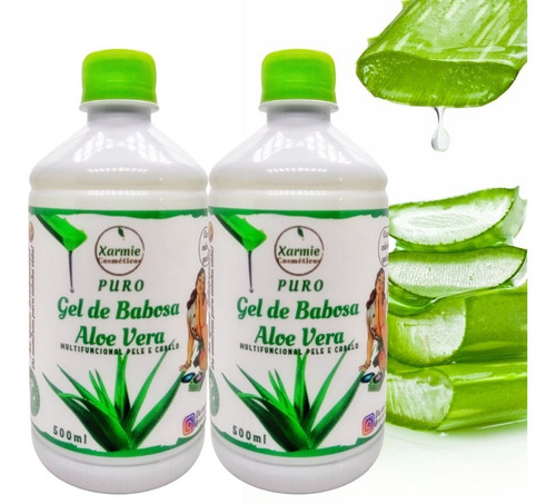 Puro Gel De Babosa Aloe Vera 100% Natural E Orgânico 1 Litro